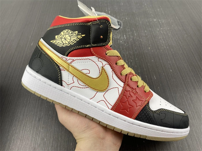 Jordan 1 Mid XQ White Black Sport Red DV0576- Refined 3694