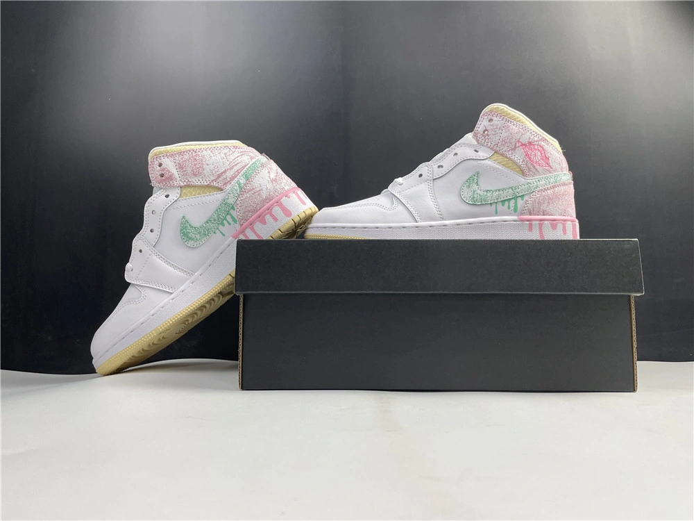 Jordan1 Mid Paint Drip DD1666- Youthful 3729