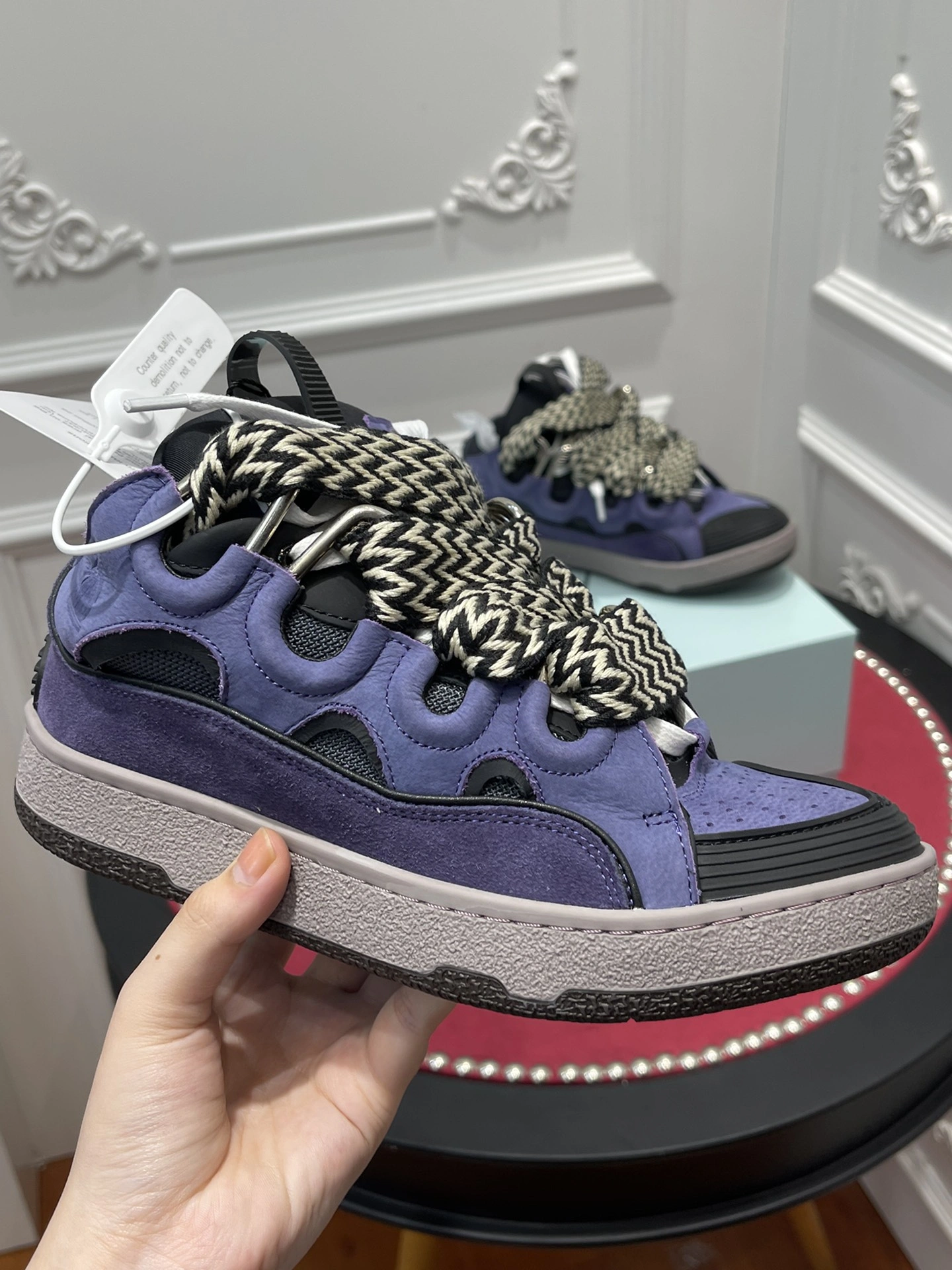 Lanvon Curb SneakerPurple Black FM-SKRK11-DRAG-E Breathable 837