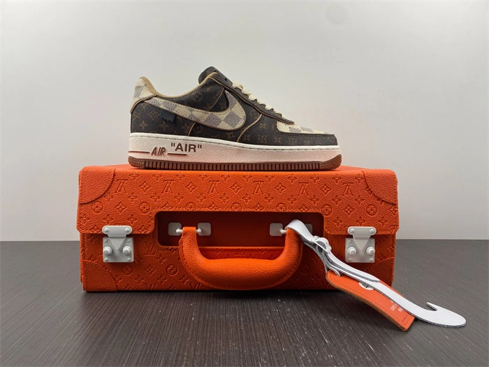 EasyCare Nike Air Force 1 Low LV Monogram Brown Damier Azur 5160