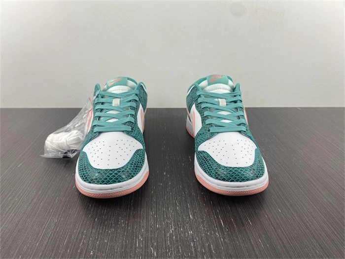 Lightweight Nike Dunk Low Snakeskin Washed Teal Bleached Coral DR8577- 4704